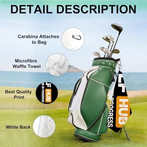 Golfhub Stroke Game in Progress Golf Towel with Clip - Funny Golf Accessories Gifts for Men Women Golfer Grandpa Mom Dad, Birthday Retirement Gifts for GolfFans Golfs Lover, 16x24 Inch - color: Golf Stroke Game