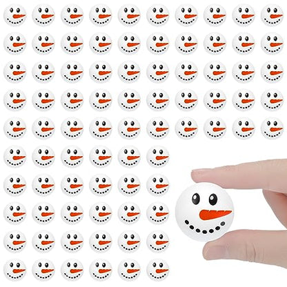 Liliful 60 Pcs Christmas Holiday Novelty Table Tennis Artificial Black and White Plastic Snowman Snowballs Xmas Stockings Goodie Bag Stuffers for Kids Baby Pool Play Table House Toddler Accessories