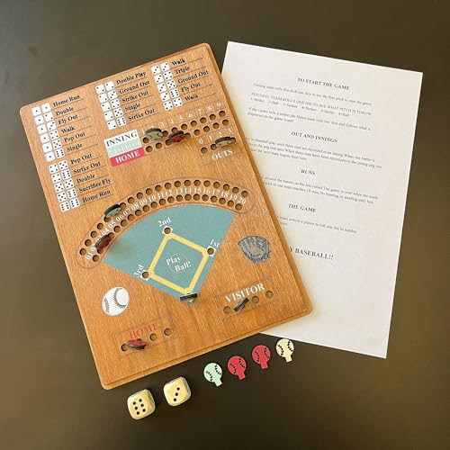 CBLKUS Baseball Dice Board Game,Fun Board Game with Dice,Wooden Baseball Games for Family,Party and Holiday Gatherings,Baseball Board Game Premium Version