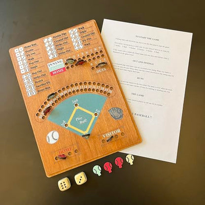 CBLKUS Baseball Dice Board Game,Fun Board Game with Dice,Wooden Baseball Games for Family,Party and Holiday Gatherings,Baseball Board Game Premium Version