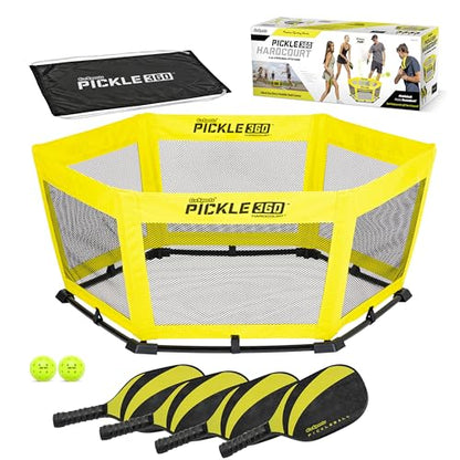 GoSports Pickle 360 Game Set – Pickleball Without a Court – Outdoor Lawn, Beach, and Backyard Paddle Ball Game - style: Hardcourt