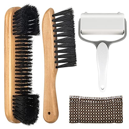 Adhafera Pool Table Brush Cleaner Kit, Brush Made of Pure Solid Wood and Nylon Bristle, Snooker Accessories for Snooker Table - color: Burlywood-4-tool