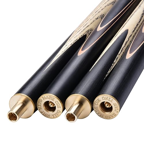 57" 3/4 Jointed Billiard/Pool/Snooker Cue Set 5 Face-Spliced Ash Shaft with A Leather Cue Case - color: Tech Ebony Butts
