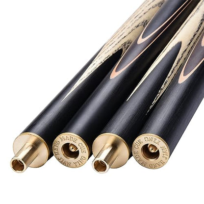 57" 3/4 Jointed Billiard/Pool/Snooker Cue Set 5 Face-Spliced Ash Shaft with A Leather Cue Case - color: Tech Ebony Butts