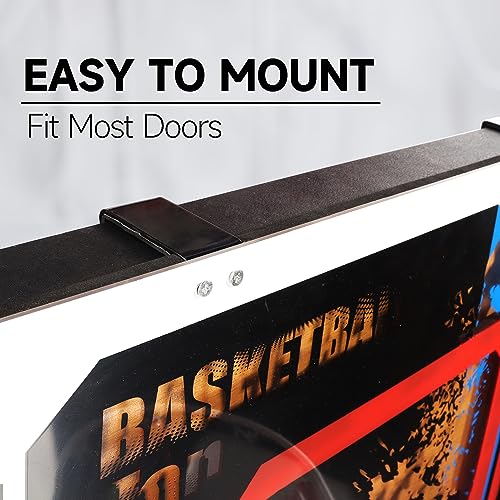 GSE Games & Sports Expert Over-The-Door Basketball Hoop with Basketball & Pump, Wall-Mounted Basketball Hoop Set with Complete Accessories for Home & Office (Several Style Choice) - style: Large - Dunk