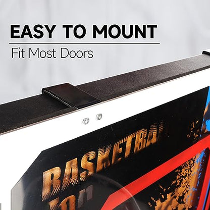 GSE Games & Sports Expert Over-The-Door Basketball Hoop with Basketball & Pump, Wall-Mounted Basketball Hoop Set with Complete Accessories for Home & Office (Several Style Choice) - style: Large - Dunk