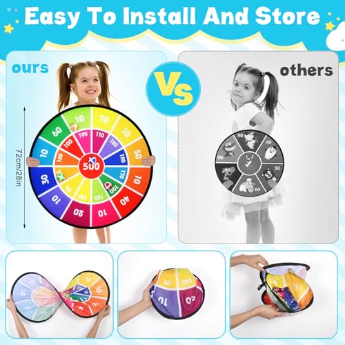 Libima 57 Pcs Carnival Games Combo Set for Kids, Bean Bags Ring Toss Game Dart Board with Sticky Balls Plastic Cones Egg Spoon Race Indoor Outdoor Party Supplies for Boys Girls Adults Birthday Gifts