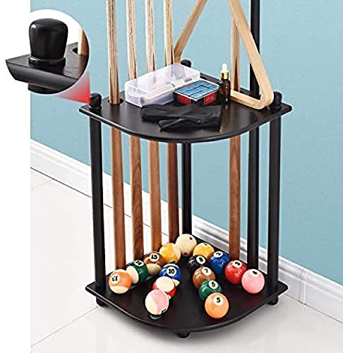 Billiard Stick Stand Pool Cue Holder Solid Wood Billiard Stick Stand Floor Stand Cue Rack Rack Holds 8 Cues Billiard Cue Stand And Set Of Pool Balls Free Standing