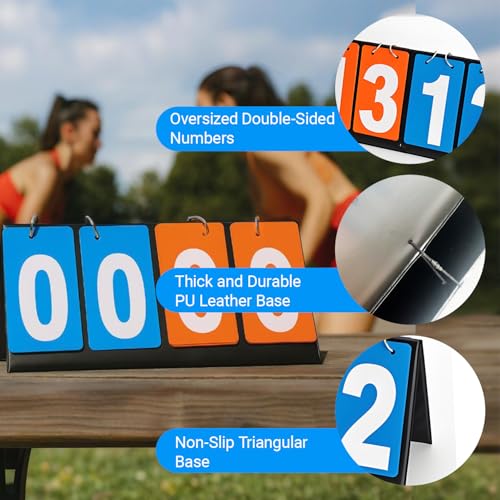 Scoreboard Score Keeper Score Flipper Waterproof Tear-Resistant and durablefor Basketball Tennis Sports