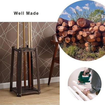 Pool Stick Holder Display Club Ball Cue Rack Floor Stand, 8 Pool Billiard Stick Freestanding