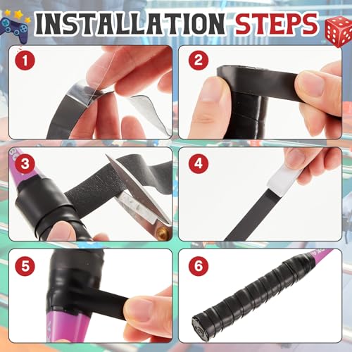 8 Pcs Foosball Wraps Foosball Table Parts Foosball Handle Grips Wraps Foosball Table Replacement Accessories with Velvety Comfort for Tournament Anti Slip and Absorbent Grip, Black