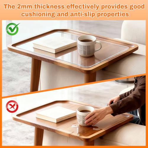 2MM Thick Clear Non-Slip Grip Mat - Washable & Cut-to-Fit, Multi-Use Anti-Slip Pad for Furniture, Pet Bowls, Folding Walker, Desks, and Crafts，Couch Arm Table，Guitar Non Slip Pad - color: Clear, size: 10" x 7.5"