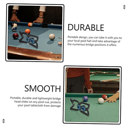 Mikikit Portable Pool Cue Bridge Head with Stable Rack Lightweight Snooker Pole Holder for Pool Table Easy to Install and Remove Suitable for Nine Ball and Professional Use