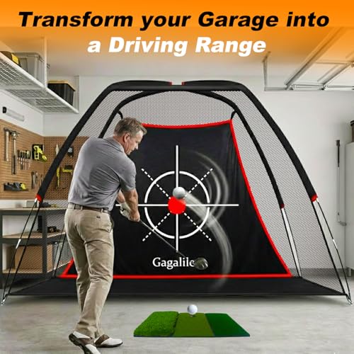 Gagalileo Golf Target Cloth: Protective Net Portable Easy Setup with S-Hooks & Ropes Indoor Outdoor Practice All Golfers Training Accuracy for Backyard Garage - size: 5.7x4.7x2.7FT