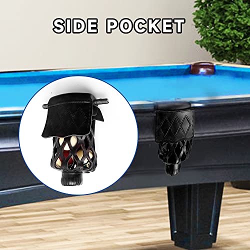 GSE Games & Sports Expert Set of 6 Heavy Duty PU Leather Billiard Pool Table Pockets, Billiard Pool Table Accessories (Several Colors & Styles Available) - color: Black - Diamond