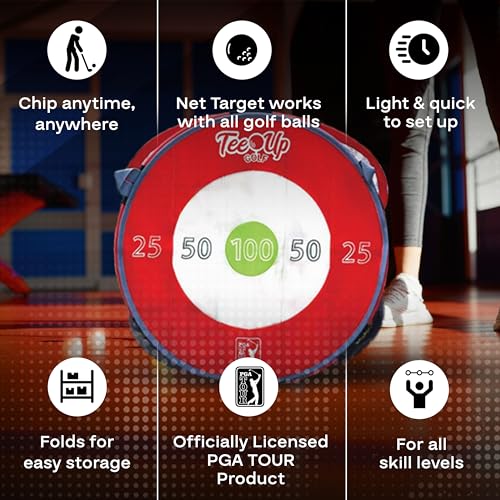 PGA Tour Golf Practice Aids By Golfgen: Premium Chipping Nets, Putting Rings, & Targets, Indoor & Outdoor Training, Improve Accuracy & Control, Master Putting and Chipping, Portable for On The Go