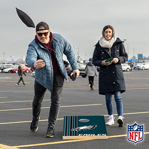 NFL 2' x 3' Solid Wood Cornhole Set with Direct Print HD Team Graphics – Great Gift for Any Football Fan! Bean Bag Toss Family Outdoor Games