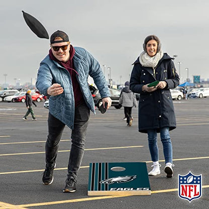 NFL 2' x 3' Solid Wood Cornhole Set with Direct Print HD Team Graphics – Great Gift for Any Football Fan! Bean Bag Toss Family Outdoor Games