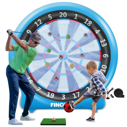 Giant Inflatable Dartboard, Kick Darts Outdoor Indoor Soccer Dartboard Game Golf Dart Throw Darts with Pump, Giant Dart Board Target Yard Games for Kids & Adults 20+Games - style: Blue Dartboard