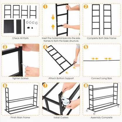 Colingmill Heavy Duty Basketball Rack with Wheels, Multi-Tier Rolling Ball Storage Cart, Sports Equipment Organizer for School, Gym, Club Shoot Training - size: 20ball