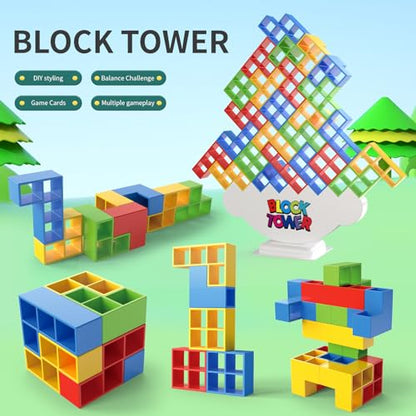 48 Pcs Large-Sized Balance Stacking Blocks Game - Perfect Toys for Kids & Family - Ideal for Family Fun and Stack Game Play