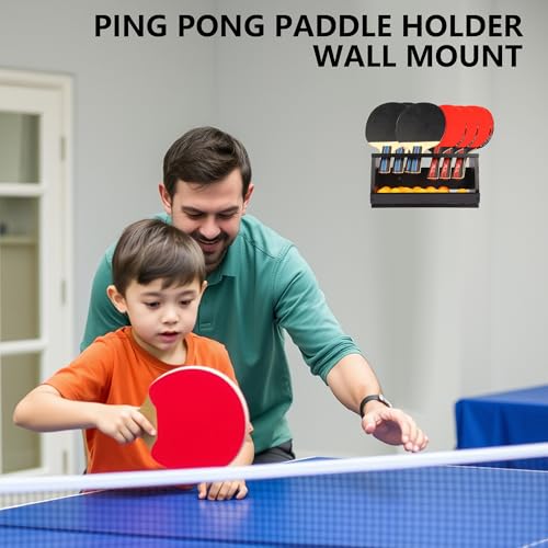 Ping Pong Paddle Holder Wall Mount & Desktop 2-in-1,Table Tennis Racket Display Organizer Holds 8 Rackets, Ping Pong Paddle Storage Rack in Game Room, Man Cave, Office, Home, Black - color: Desktop/Black