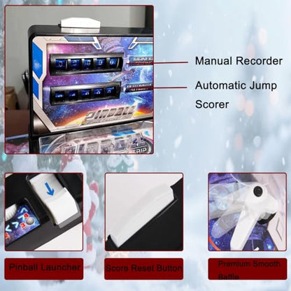 Birthdays Arcade Electronic Pinball Machine, Mini Pinball Game Toy, Retro Tabletop Pinball Machine Kit for Home Party Gift, Action and Reflex Game with Lights