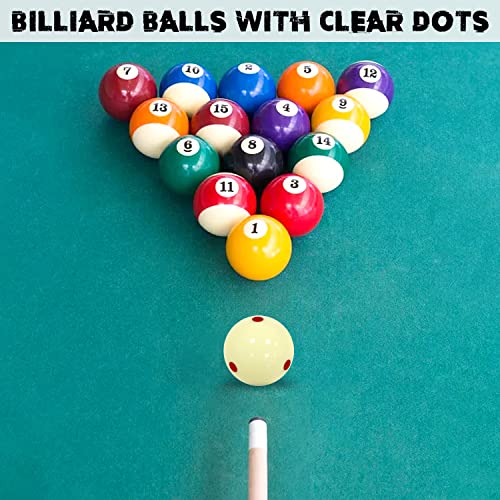 Pool Cue Ball 2-1/4" Standard Size Billiard Cue Ball Replacement for Training - color: Red Dots&Red