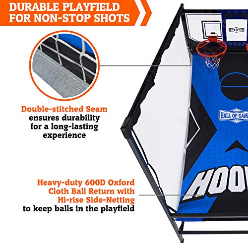 Hall of Games Premium Arcade Cage Basketball Game with Steel Frame and Polycarbonate Backboard - style: 88" Tall Steel Cage Extra Wide Game (w/Poly Backboard)