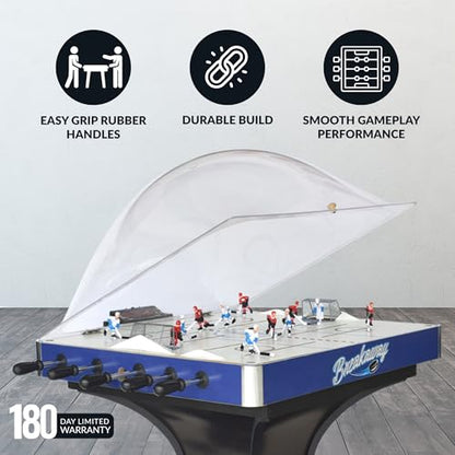 Hathaway Breakaway 41-In Dome Hockey Table for Family Game Room - With EZ-Grip Handles, Easy-Open Dome Top, LED Scoring Unit, Durable Chrome-Plated Metal Accents & Leg Levelers - Blue/Black Finish
