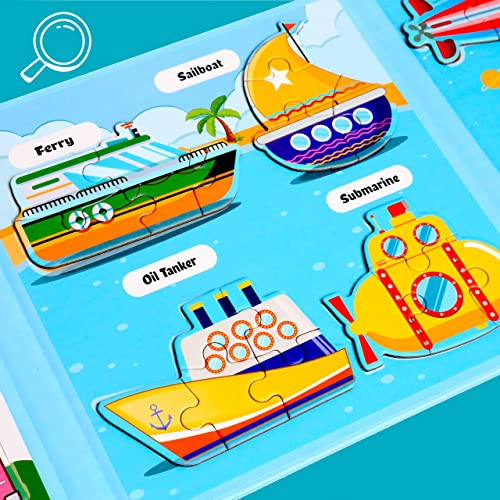 Magnetic Puzzles for Kids Ages 3-5, Travel Toddler Car Puzzles | Magnetic Activity Toy for Boys & Girls, Preschoolers and Kids, Magnetic Learning Gift for Road Trip - style: Traffic