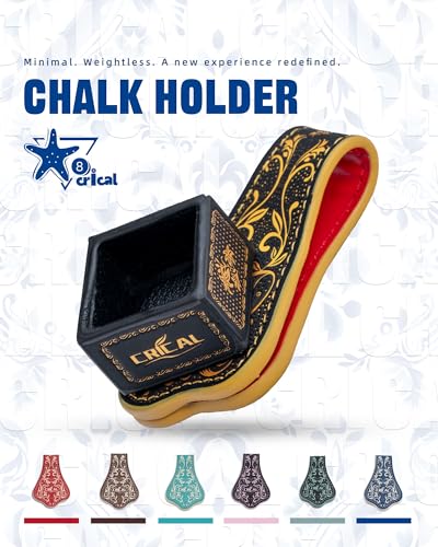 CRICAL Portable Magnetic Pool Chalk Holder Square Chalk Cube Holder Billiard Cue Accessory Gift Idea - color: Black Gold