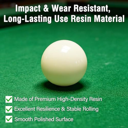 White Pool Cue Ball 2-1/4" (57mm), Professional Grade Billiard Replacement Ball, 6oz for Standard Pool Tables