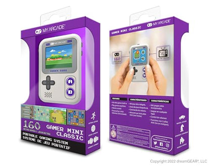 My Arcade Gamer Mini Classic-Purple: Games for Kids, Miniature Handheld Gaming System Packed with 160 Games, 1.8'' Color Display (DGUN-3924), Small