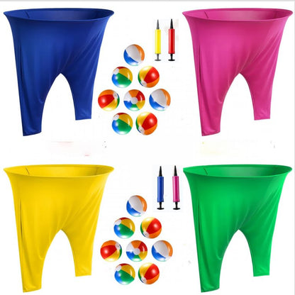 Granny Pants Yard Game, 8/16 Elastic Balls+Pump, Backyard Parties and Field Day，Tailgate & Backyard Lawn Games for BBQ, Camping, Team Building Events - color: GREEN+PINK+YELLOW+BIUE