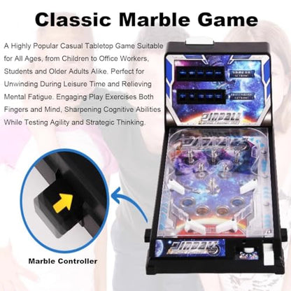 Tabletop Pinball Machine, Classic Pinball Toy with Lights, Sounds and Scoreboard, Puzzle Games, for Kids and Adults