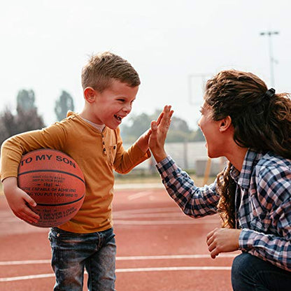 KAAYEE Engraved Basketball for Grandson, Engraved Basketball for Son from Mom Dad, Personalized 29.5" Basketballs Gifts, Custom Christmas Birthday Graduation Back to School Gift for Son from Mom Dad - color: Mom to Son