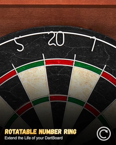 Sisal Dart Board Cabinet Sets, Decorative Dart Boards for Adults [6*Steel Darts] - Wooden Dartboard Cabinet with Integrated Scoreboard for Family Game Rooms - style: APRICOT