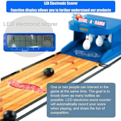 Indoor Bowling Alley Game for Kids & Adults - Electronic Bowling Ball Console with Automatic Reset, LED Scoreboard & Realistic Sound Effects - Family Fun Sports Game, 2m Long