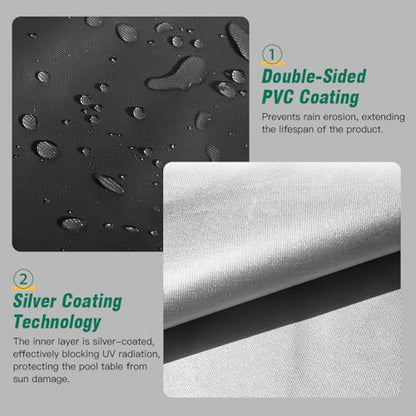 ZJchao Pool Table Cover, Billiard Pool Table Cover, Pool Table Accessories Billiards Pool Accessories Oxford Cloth with PVC Coating Watertight and Silver Coated, for Billiards (S) - size: Small