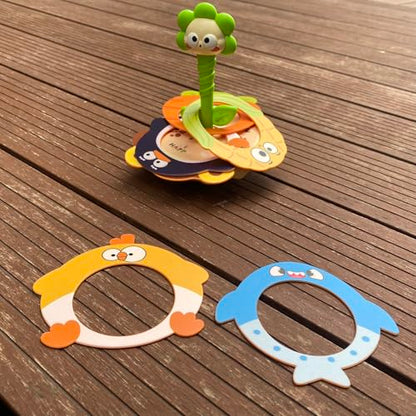 Ring toss Rings, Plastic Rings for Ring toss, Ring Game for Children, Birthday Gift, Tumbler Toy(Green (Sunflower)) - color: Green (Sunflower)