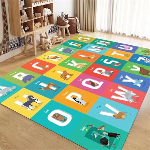 High end Durable Model Multifunctional Protective Mat for Gaming Chairs, Suitable for Wooden Floors(Colorful Letters,50x80cm) - color: Colorful Letters, size: 50x80cm