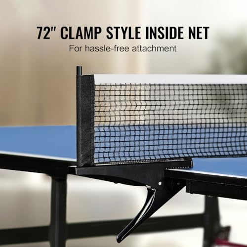 Happybuy Ping Pong Table, Professional Table Tennis Game, Indoor MDF Portable Table Tennis Table, Foldable Ping Pong Table with Quick Clamp Net, 10 Minute Easy Assembly, 12mm Tabletops