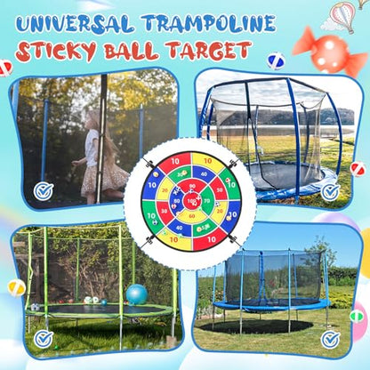 Lunmon 29" Trampoline Dart Board Game Accessories, Trampoline Toss Game Dartboard with 20 Sticky Balls, Indoor & Outdoor, Sport Fun Party Play Toys for Birthday Gifts - style: Classic Style 100 Score