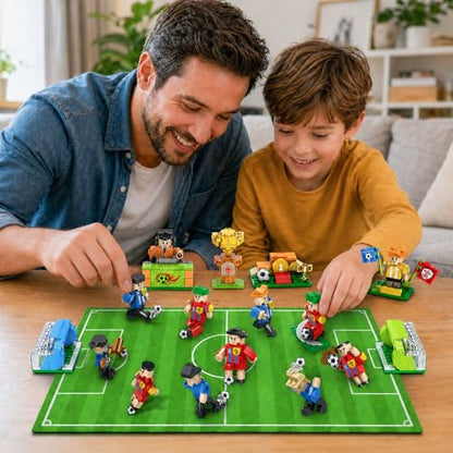 Parsin Soccer Building Blocks Toys Set, 2026 World Cup Theme 24-Pack Blind Box with Stadium, Figures & Keychains, 712 PCS Soccer Gifts for Fans, Individually Wrapped Party Favors