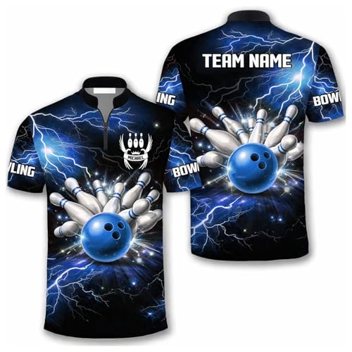 GABITA Personalized Bowling Jerseys for Men, Custom Bowling Polo Shirt, Bowling Shirts Gift for Bowler Team Player - color: A54