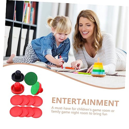 VANZACK 1set Air Hockey Pucks and Accessories Kit Pucks Strikers and Cloths for Rooms and Carnivals