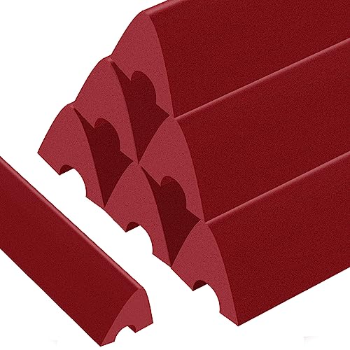 Syhood Set of 6 K66 Rubber Bumpers Pool Table Bumpers Replacement Pool Table Rail Cushions 8 Foot Billiard Rail Rubber Cushions for Pool Table Accessories - color: Red