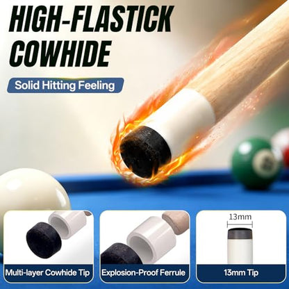 LOTKEY Pool Cue Sticks for Adults,Super Straightened Up 58'' 18 19 20 21oz Billiard Cues Canadian Maple Tacos De Billar Profesional Set of 4/3/2/1 House Bar Pool Que Table Beginner Pool Queue - color: 4 Pcs