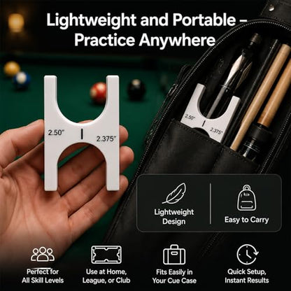Billiard Training Tools, Pool Cue Tip Straightness Checker Alignment, Improve Stroke & Aim, for Players - color: Large 2.75" & 2.50"